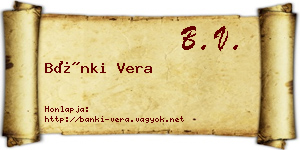 Bánki Vera névjegykártya